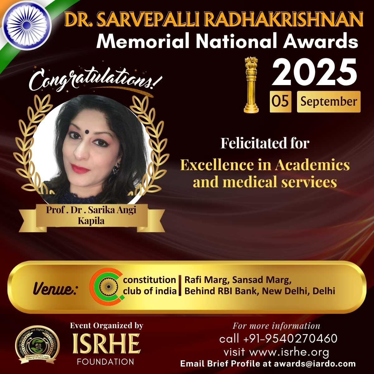 Prof. Dr. Sarika Angi Kapila